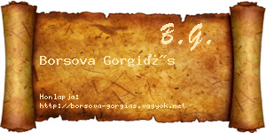 Borsova Gorgiás névjegykártya
